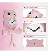 Comprar Reloj De Pared De Péndulo De Péndulo De Búho Rosa De Lirys C