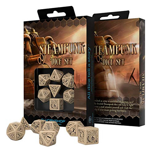 Steampunk Dice Beigeblack 7 Stk Juego De Mesa