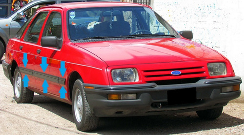 Ford Sierra 1989 Baguetas Anchas Negras Juego Molduras 76 Mm