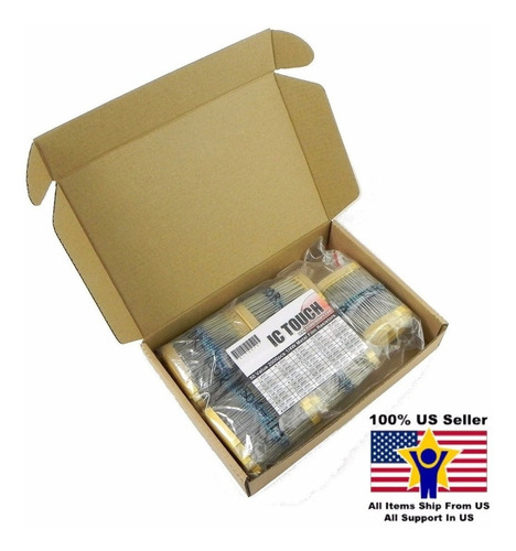 2000pcs 50value 1/4w Resistor De Película Surtido Kit U.s. V