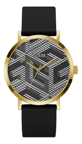 Reloj pulsera Guess Steel Guess de cuerpo color cian, digital, para hombre, con correa de varios materiales color negro3