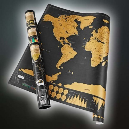 Imagen 4 de 6 de Mapa Mudi Raspable Didactico Negro Black Edition Viajeros