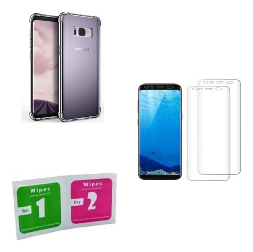 Kit Capa Reforçada Para Galaxy S8 + 2 Películas Silicone