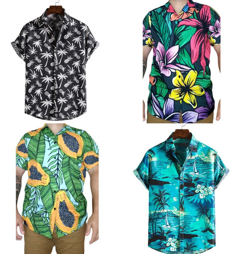 Camisas De Hombre Estampados Colores Hawaiana Para Verano  