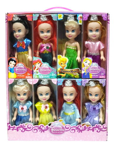 Muñecas Princesas Valija X16 Unidades Excelente Calidad 