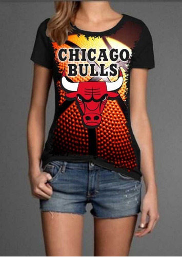 Blusa Fem. 5%off Chicago Bulls Top Linda Personalizada