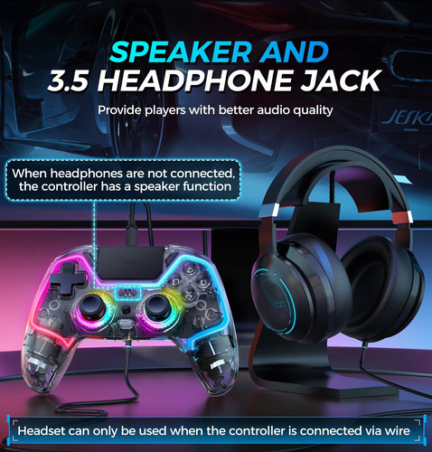 Mando Joystick Iine Bastet Rgb Hall Effect Para Ps4 Pc