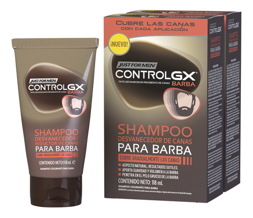 Just For Men Shampoo Desvanecedor Control Gx Barba 2-pack