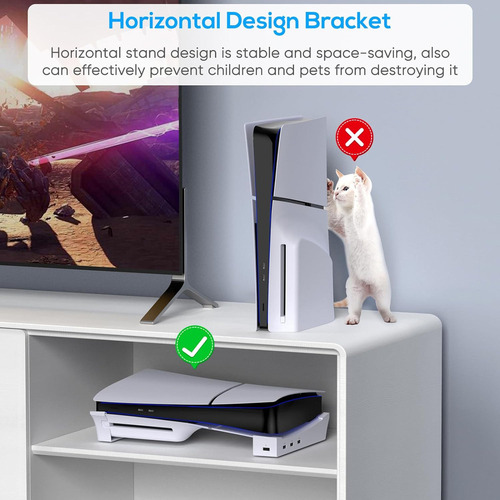 Soporte Horizontal Con 4 Puertos Usb Para Consola Ps5 Slim