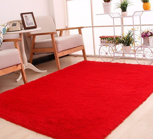 Alfombra Decorativo Color Rojo