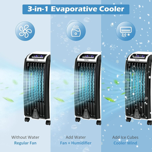 Costway Ventilador Portátil Con Control Remoto 3 Modos