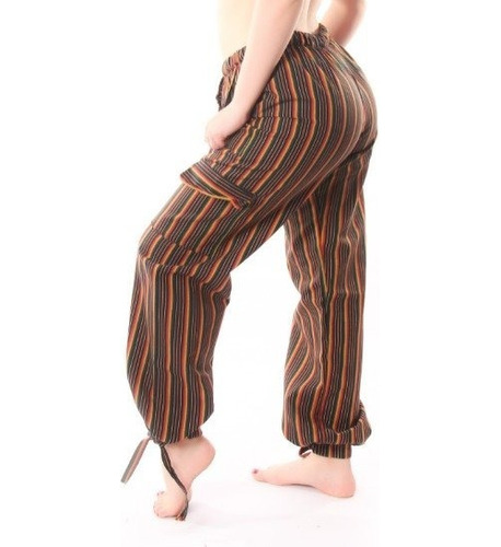 Imagen 5 de 5 de Pantalón Bali Rayado Artesanal Multicolor Unisex Adultos