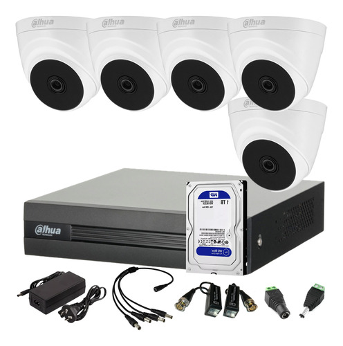 Kit Seguridad Dvr 8ch + 5 Cámaras Full Hd Interior + Disco