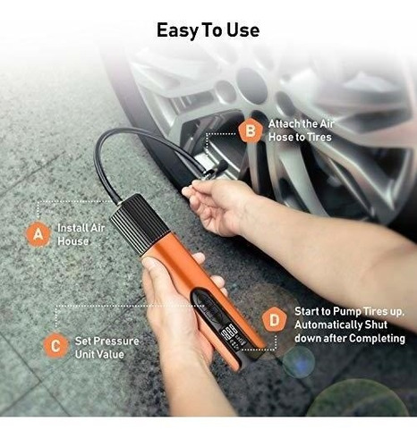 Imagen 5 de 6 de Inflador Portatil Electrico 150 Psi Para Autos Biciletas