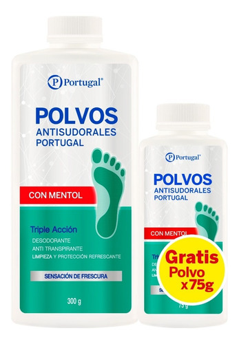 Pack Polvos Antisudorales Mentolados 300 G. + 75 G.