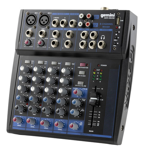 Gemini Sound Equipo De Audio Profesional Gem-08usb Compacto 