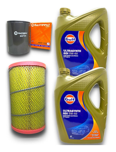 Kit 8l Gulf 5w40 Sintetico Y Filtros Fiat Ducato Boxer 2.8 