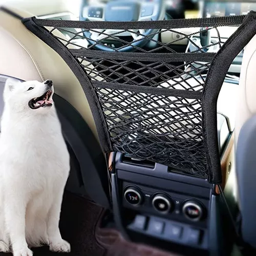 Barrera de red para automóvil para perros de 3 capas con organizador de  malla de seguridad automática, barrera universal elástica para mascotas,  bolsa