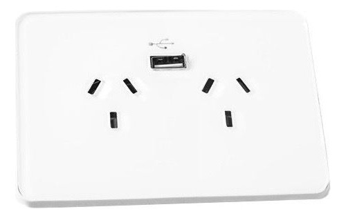 Toma Doble Con Usb 2a De Pared Blanco Bf Slim