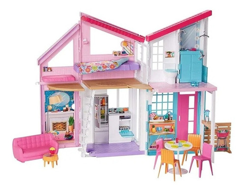 Barbie Casa Malibu Playset Com 6 Cômodos - Mattel Fxg57 