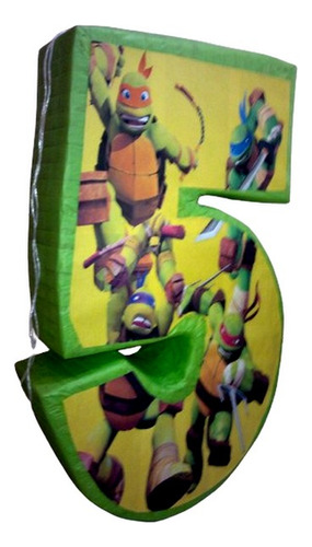 Piñata Numero 5 Tortugas Ninja 1 Mtro De Alto