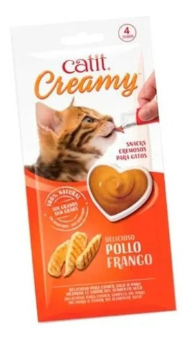 Snacks Premium para gatos Catit Creamy sabor pollo por 4 tubos