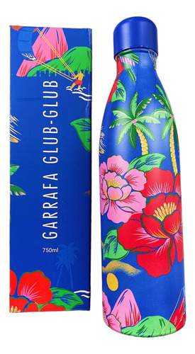 Garrafa Glub Glub Rio De Flor Azul 750ml Farm