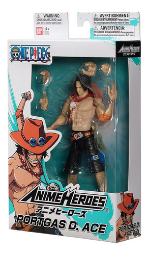 Imagen 8 de 10 de Portgas D. Ace One Piece Bandai Fig 17cm +16 Articulaciones