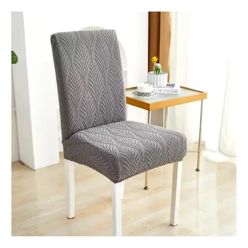 Pack De 6 Fundas Jacquard Cubre Sillas Comedor Diseño Hojas