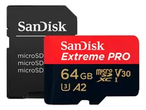 Comprar Cartão Memória Microsd Sandisk 64gb Micro Sd Extreme Pro+adp