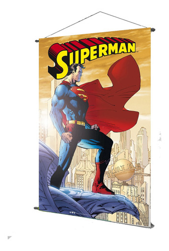 Poster En Tela Tipo Pendon Superman Comic