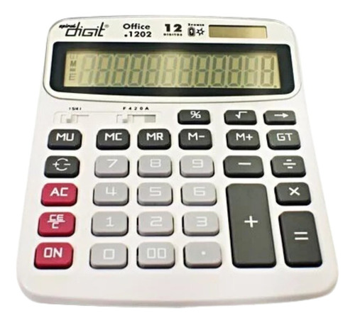 Calculadora De Mesa Bateria E Solar 12 Dígitos 1202 Cor Branco