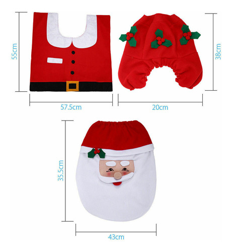 Mc Set De Decoración De Baño Navideño De 3 Piezas, El Mejor