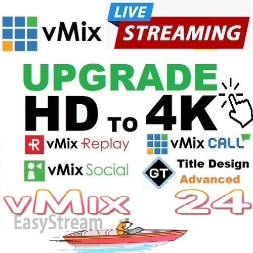 Imagem 1 de 2 de Vmix Upgrade Hd Para 4k Oficial Profissional ( Em 12x )
