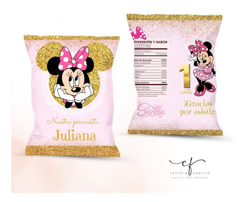 Bolsas De Papas Personalizadas (chip Bags) Minnie Mouse 10pz