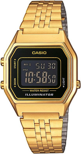 Relógio Casio Unissex Vintage La680wga-1bdf Dourado Digital