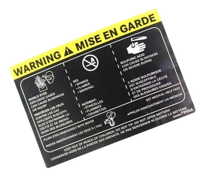 Etiqueta Advertencia Batería Mopar