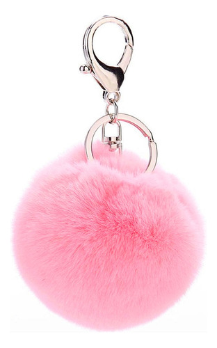 Jewelbeauty Llavero De Bola De Piel Con Pompon, Llavero Con 