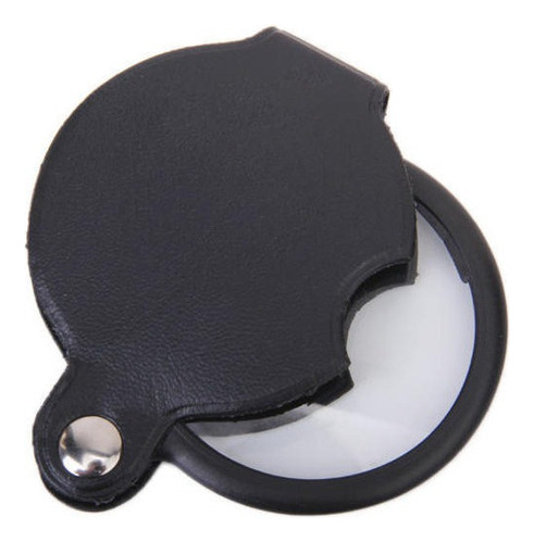 Lupa De Lente Redonda De Bolsillo Compacto 5x Lupa Negra