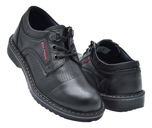 Zapato Niño Hush Puppies 1261 Piel Negro Escolar 18 Al 21.5 