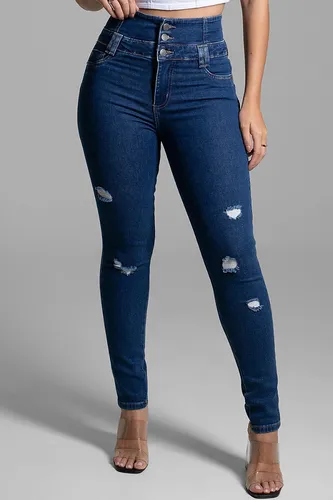 Cal a Feminina Sawary C s El stico Lycra Chapa Barriga 3959