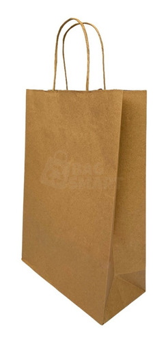 100 Bolsas Papel Kraft Con Manilla, 22x30x10. Para Delivery.