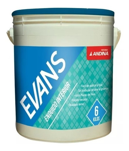 Enduido Plastico Interior Evans Andina X 6 Kgs - Kromacolor