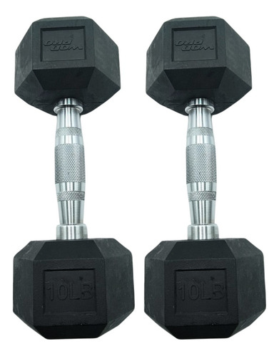 Par De Mancuernas Hexagonales 10 Lb Cromadas Wod Pro®