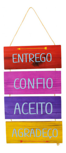Jogo De Placas Em Madeira Com Corda 4 Peças Lindas Mensagens Nome Do Desenho Agradecimento
