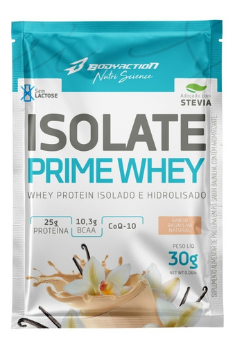 Isolate Whey Prime Sachê 30g - Bodyaction Sabor Baunilha