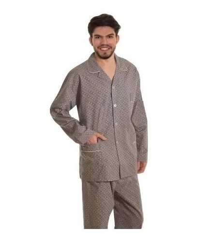 Pijama Hombre Paytity Abotonado M/larga P/largo 100% Algodón