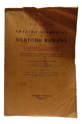 Tratado Elemental - Derecho Romano - Editora Nacional - 1961