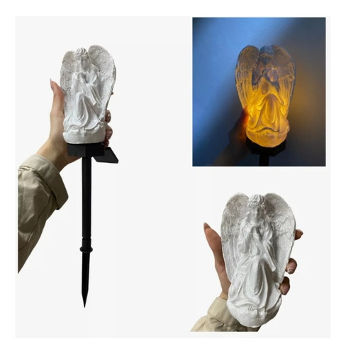 Lámpara Recargable Solar Diseño Halloween Con Estaca Jardin Angel