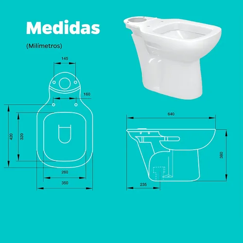 Juego Ba o Inodoro Con Mochila Cuadrado Largo Pringles
